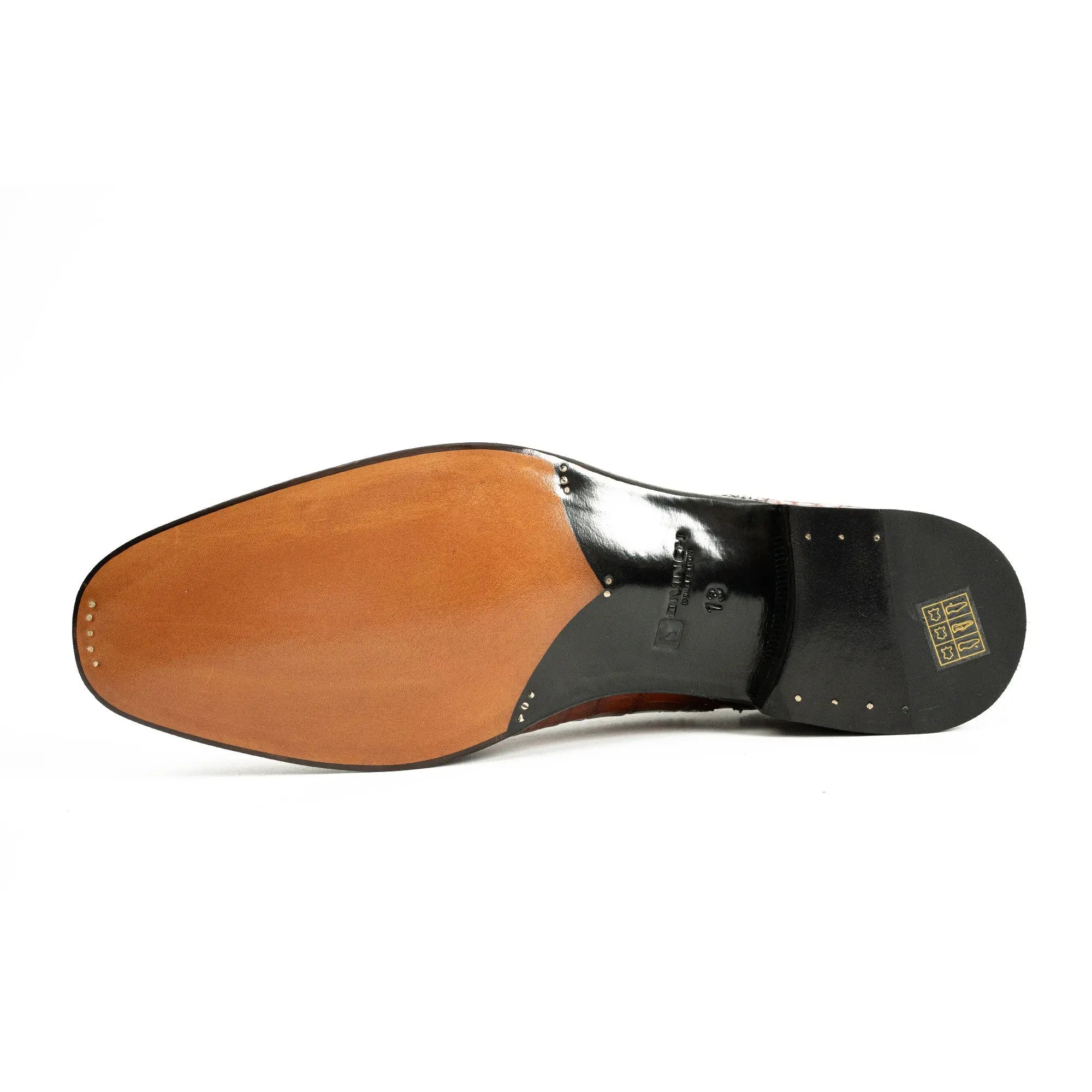 Cognac Croc-Embossed Oxford Shoe