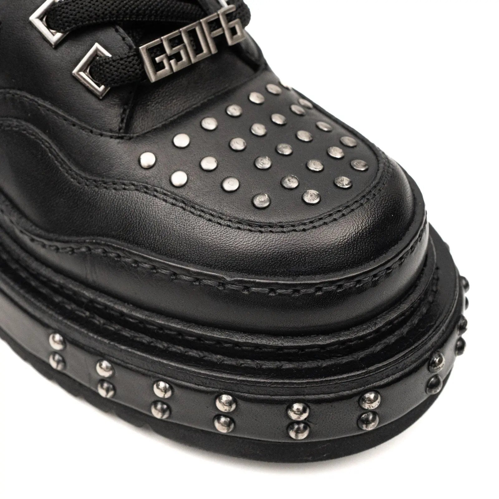 Black Studded Platform Sneaker