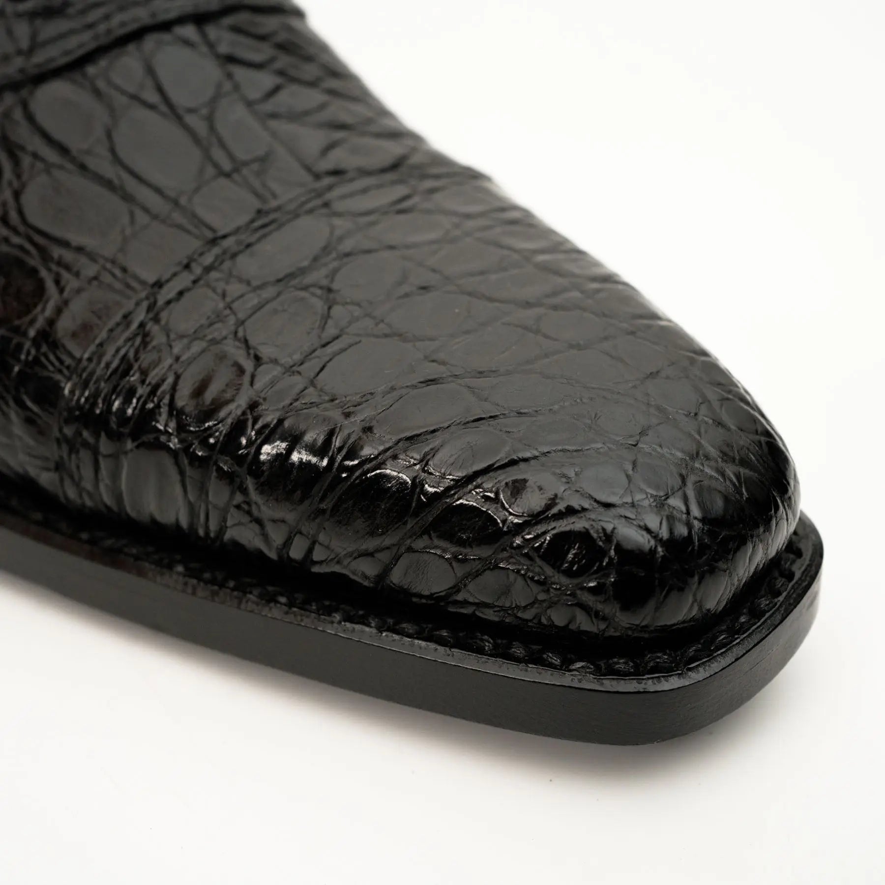 Black Crocodile-Textured Dress Shoe