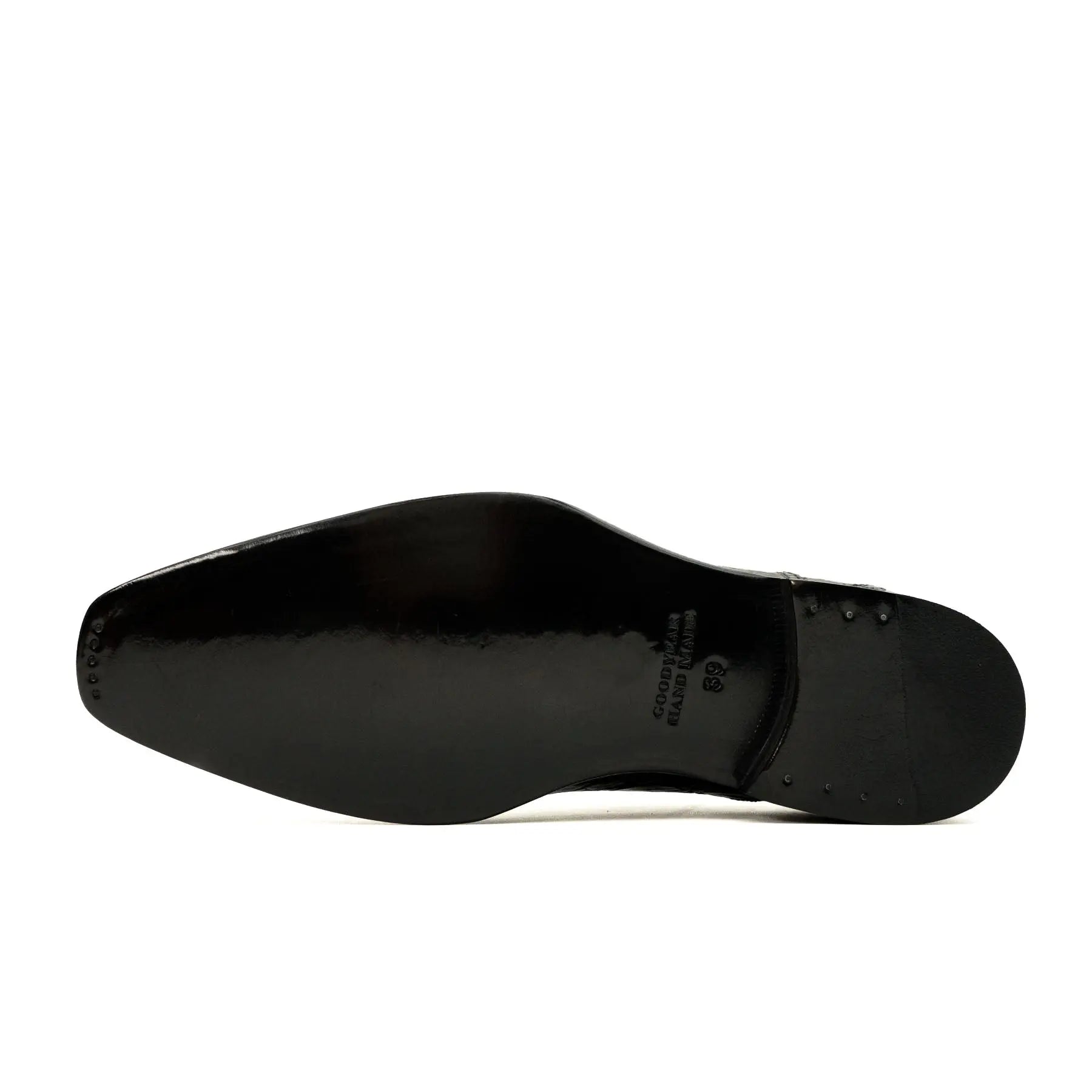 Black Crocodile-Textured Dress Shoe