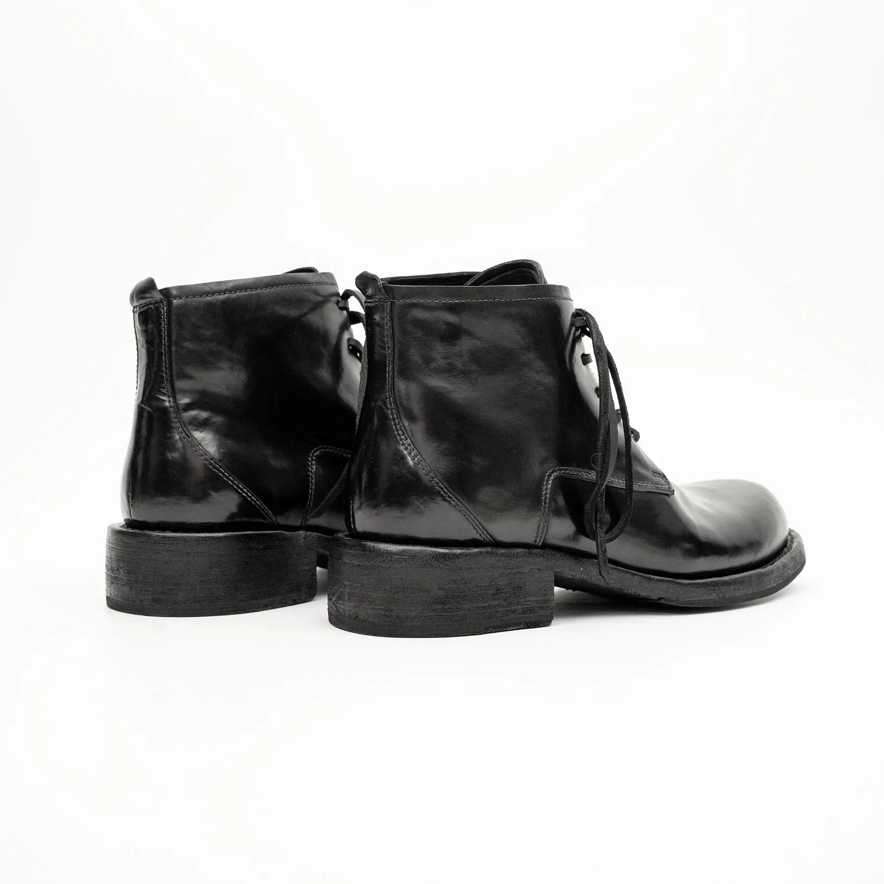 Black Horsehide Chukka Combat Boots