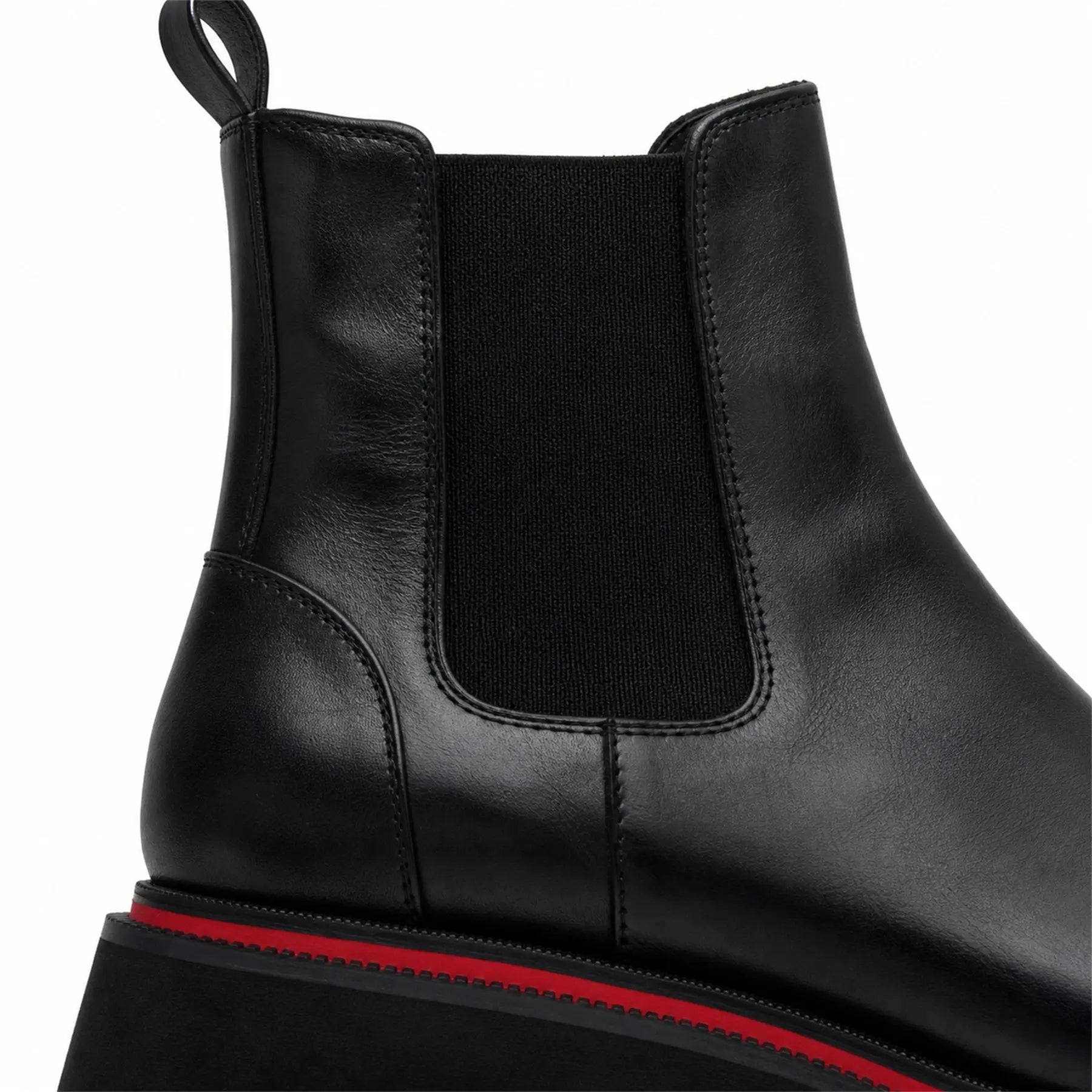 Black Lug-Sole Chelsea Boots for Men