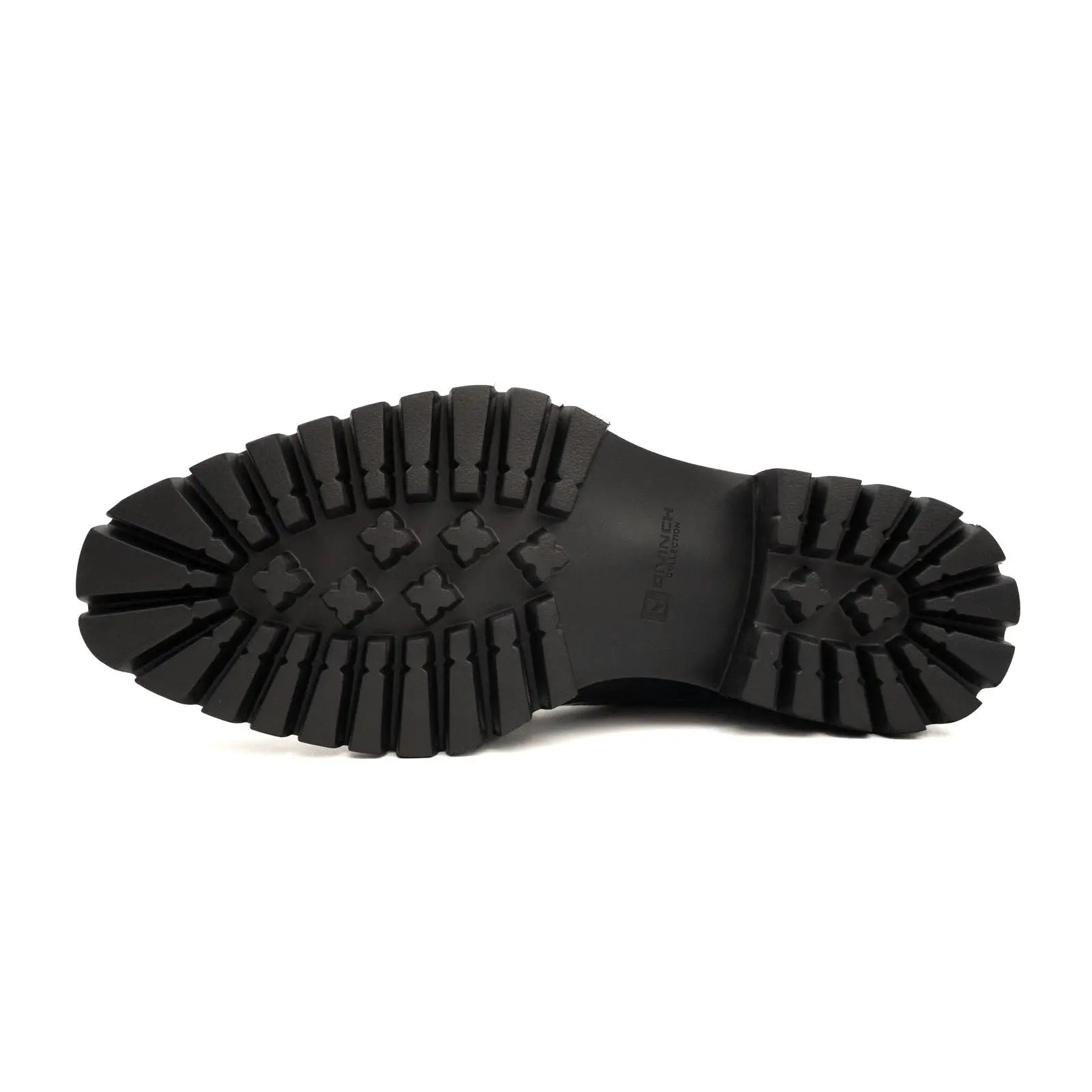 Black Apron-Toe Lace-Up Boots