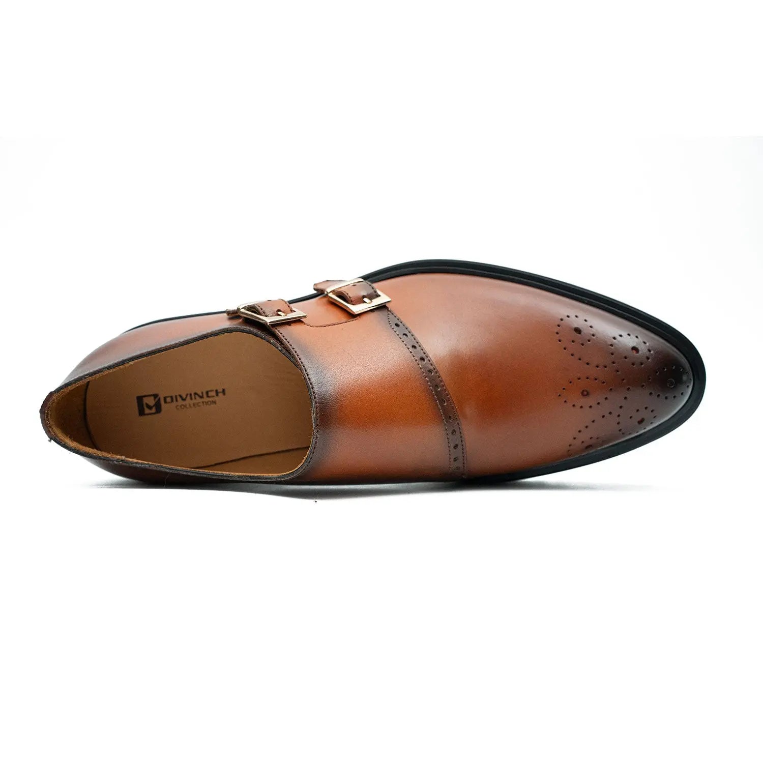 Cognac Double Monk Lug Shoe