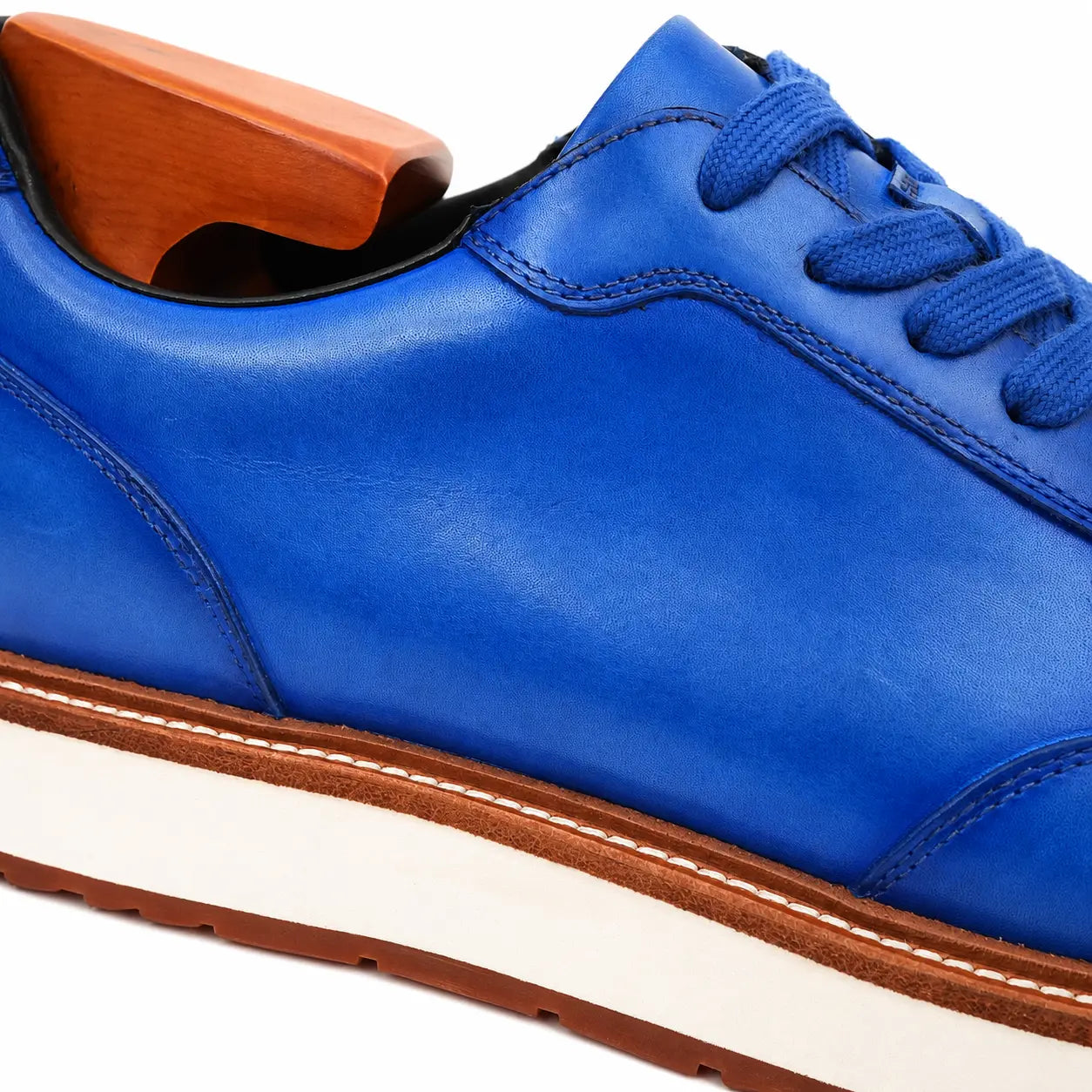 Burnished Cobalt Platform Derby Sneaker
