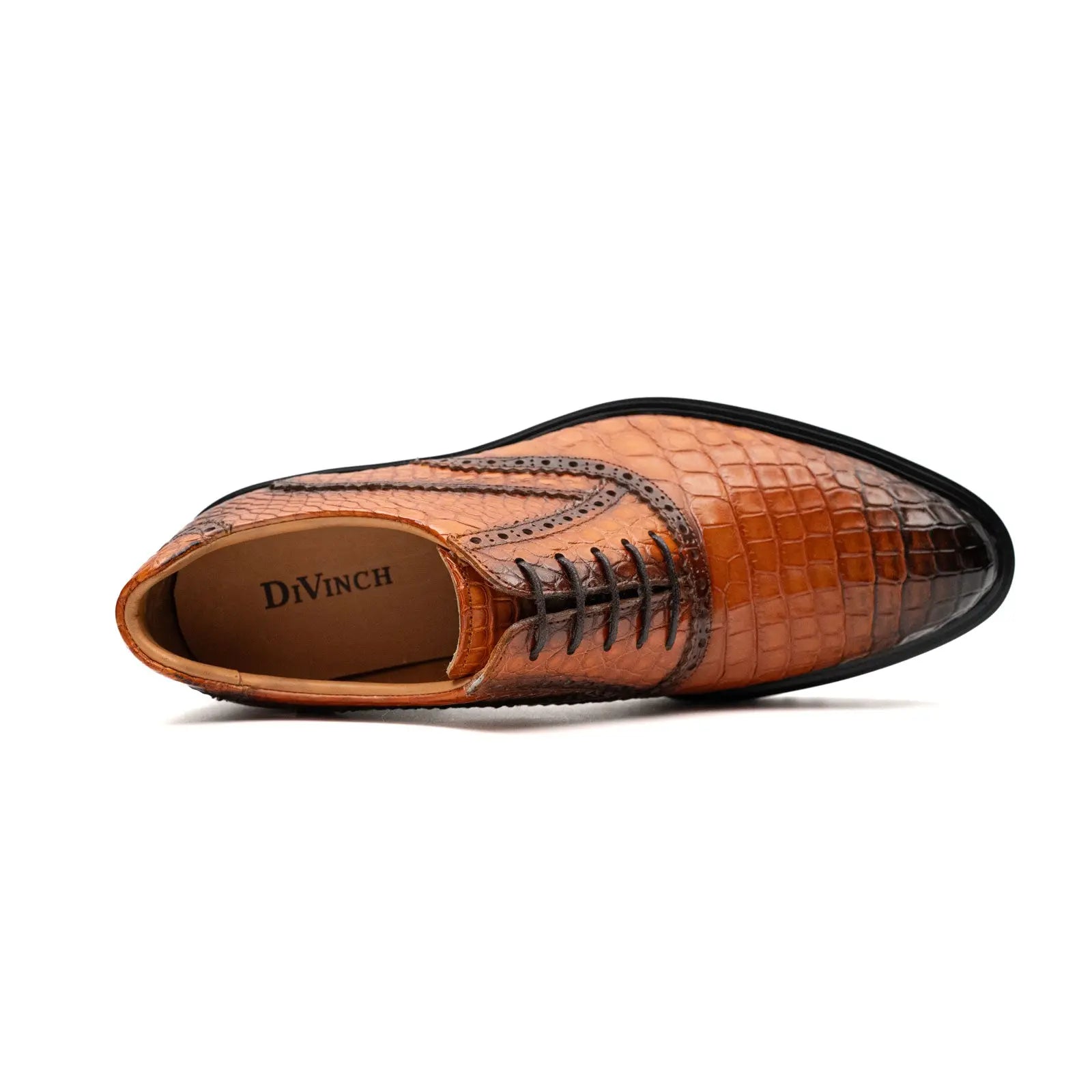 Short Title: Exotic Crocodile Leather Oxford Shoes