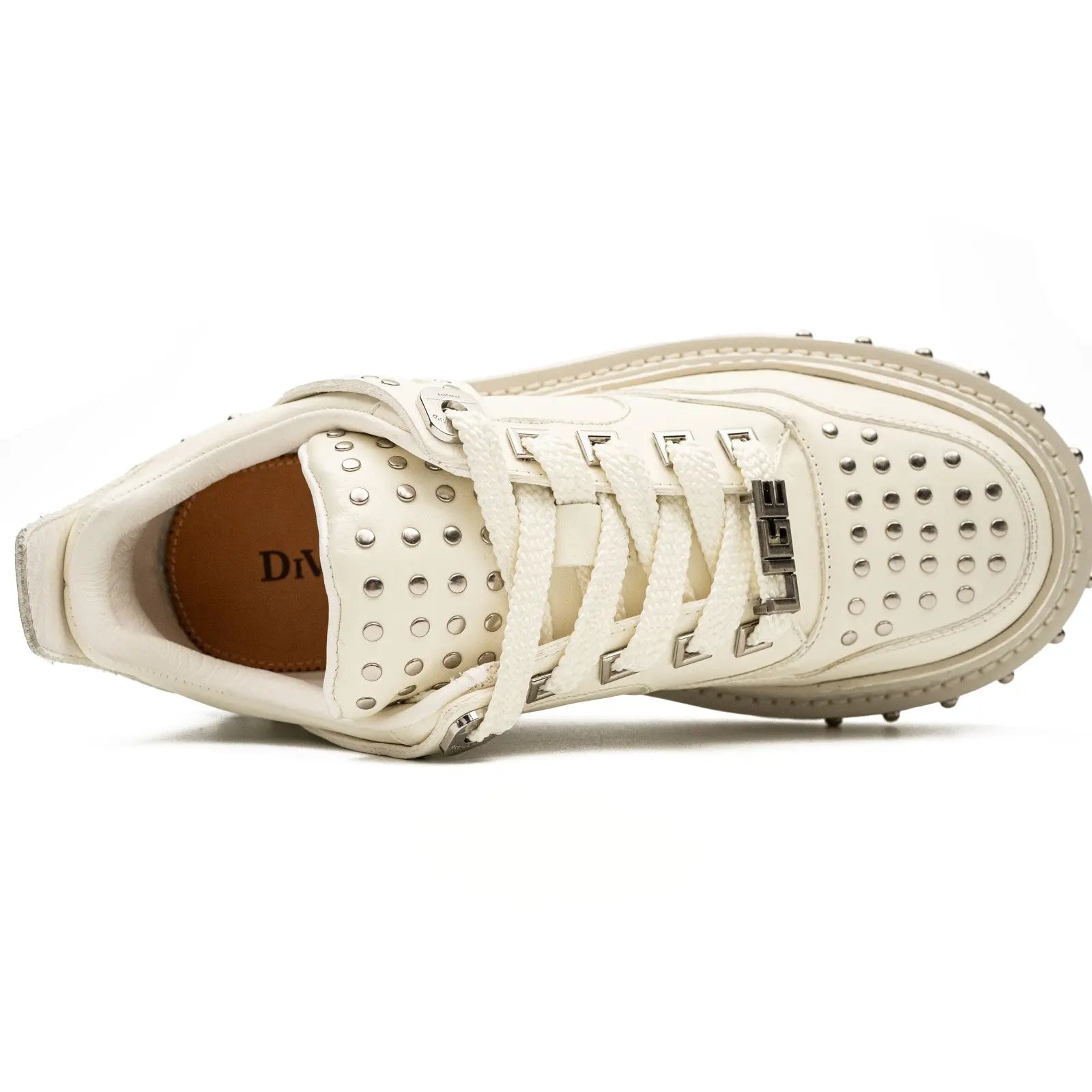 Ivory Studded Platform Sneaker