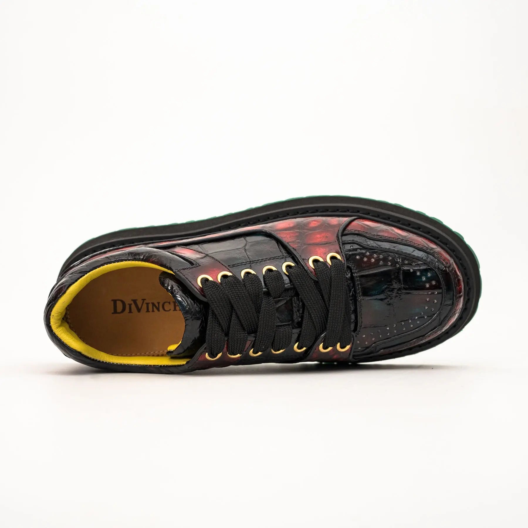 Crimson Crocodile Platform Sneaker