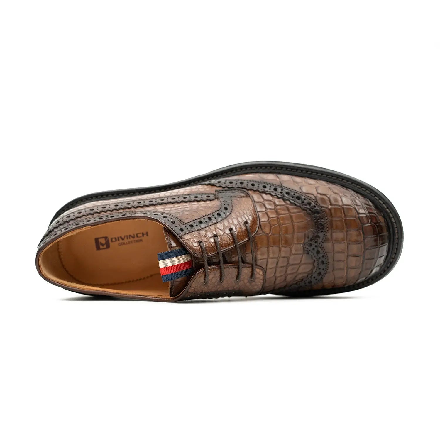 Croc-Embossed Lug Derby Shoes