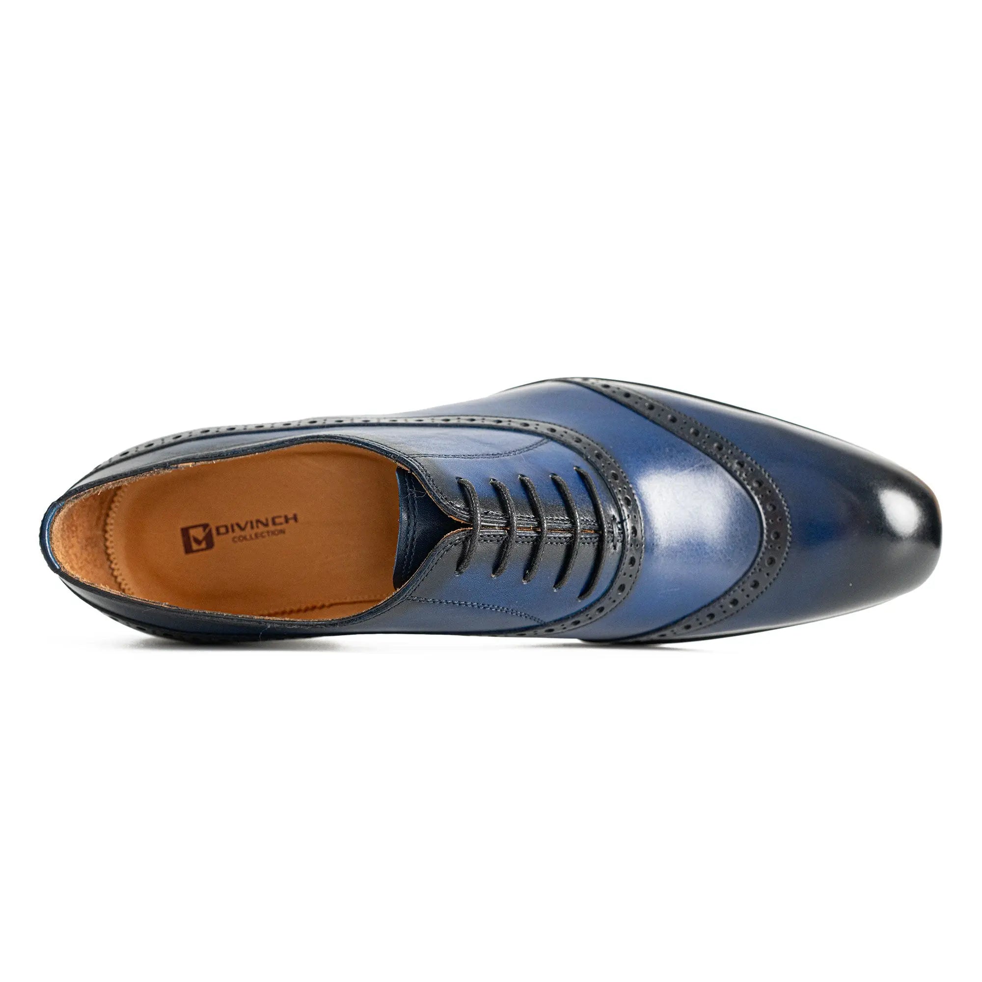 Blue Burnished Goodyear Oxford