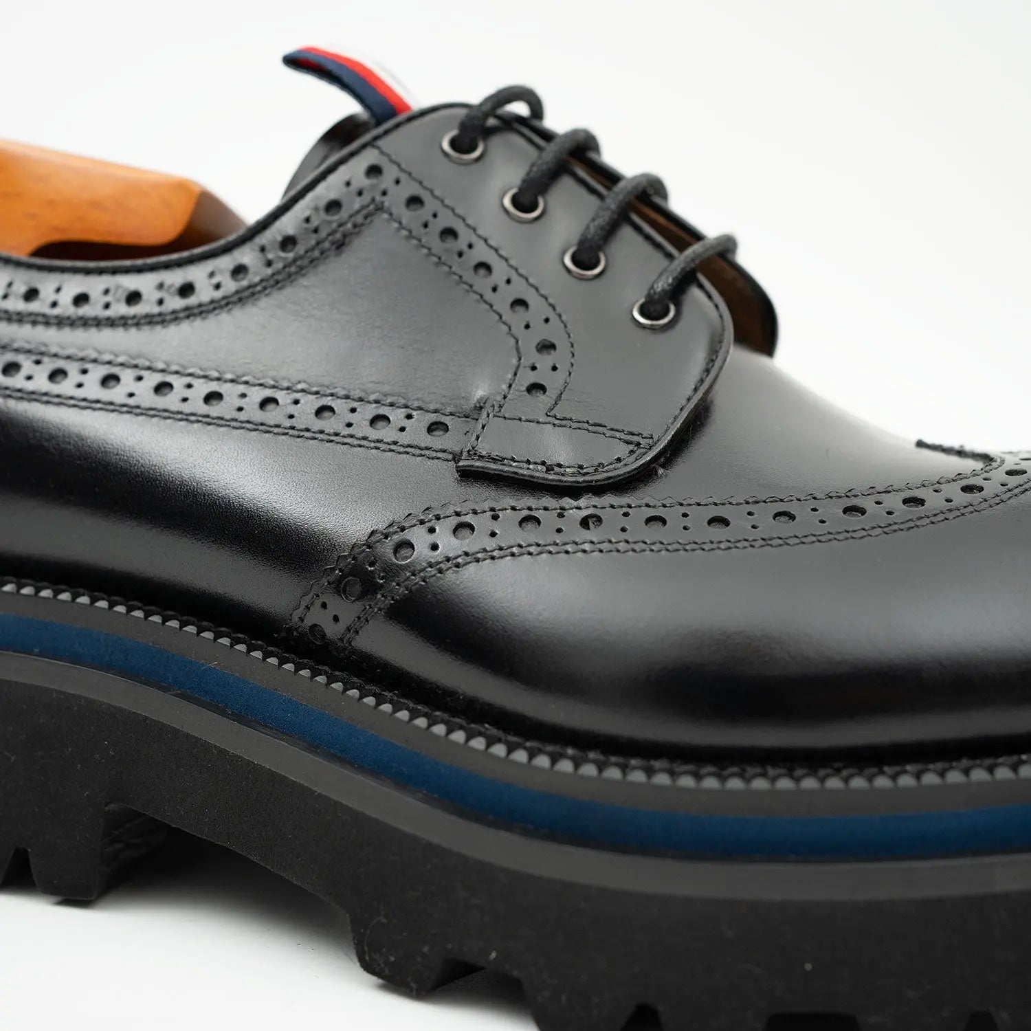 Black Lug Sole Derby Shoes