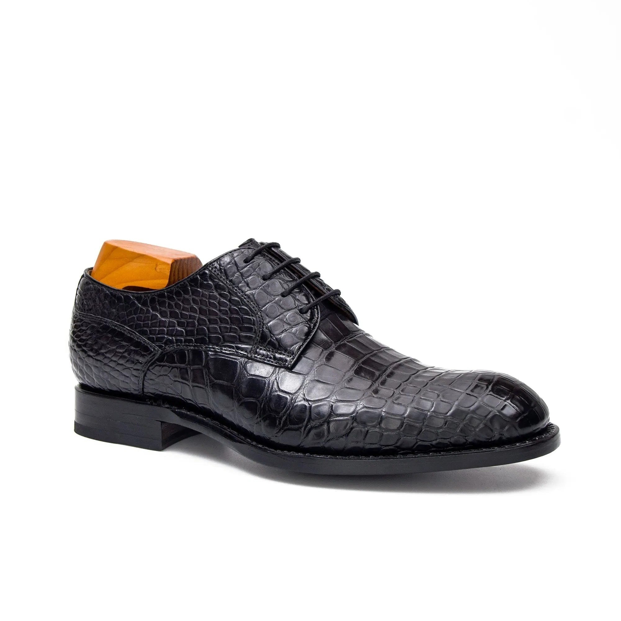 Black Crocodile Derby Oxford