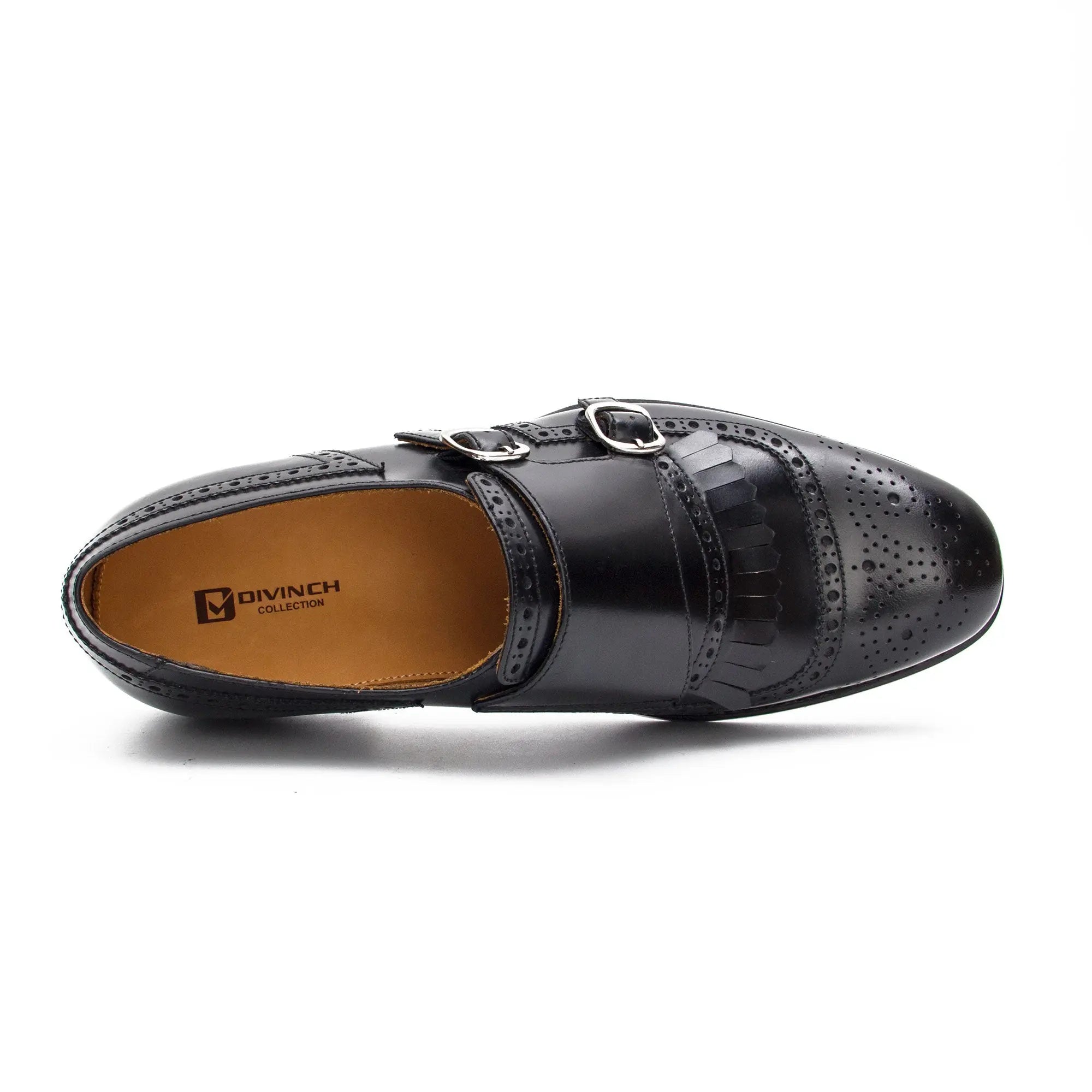 Black Double Monk Strap Shoe