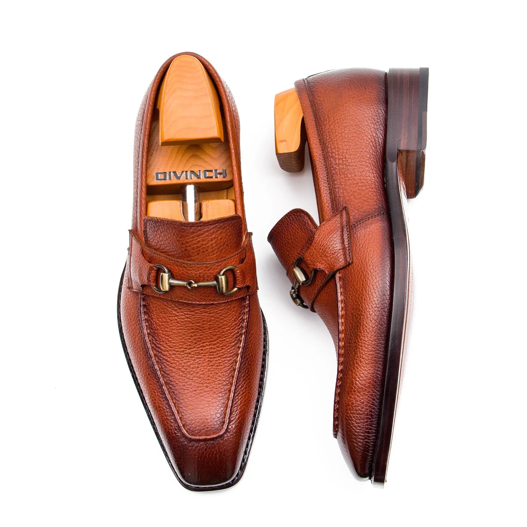 Cognac Horsebit Leather Loafer