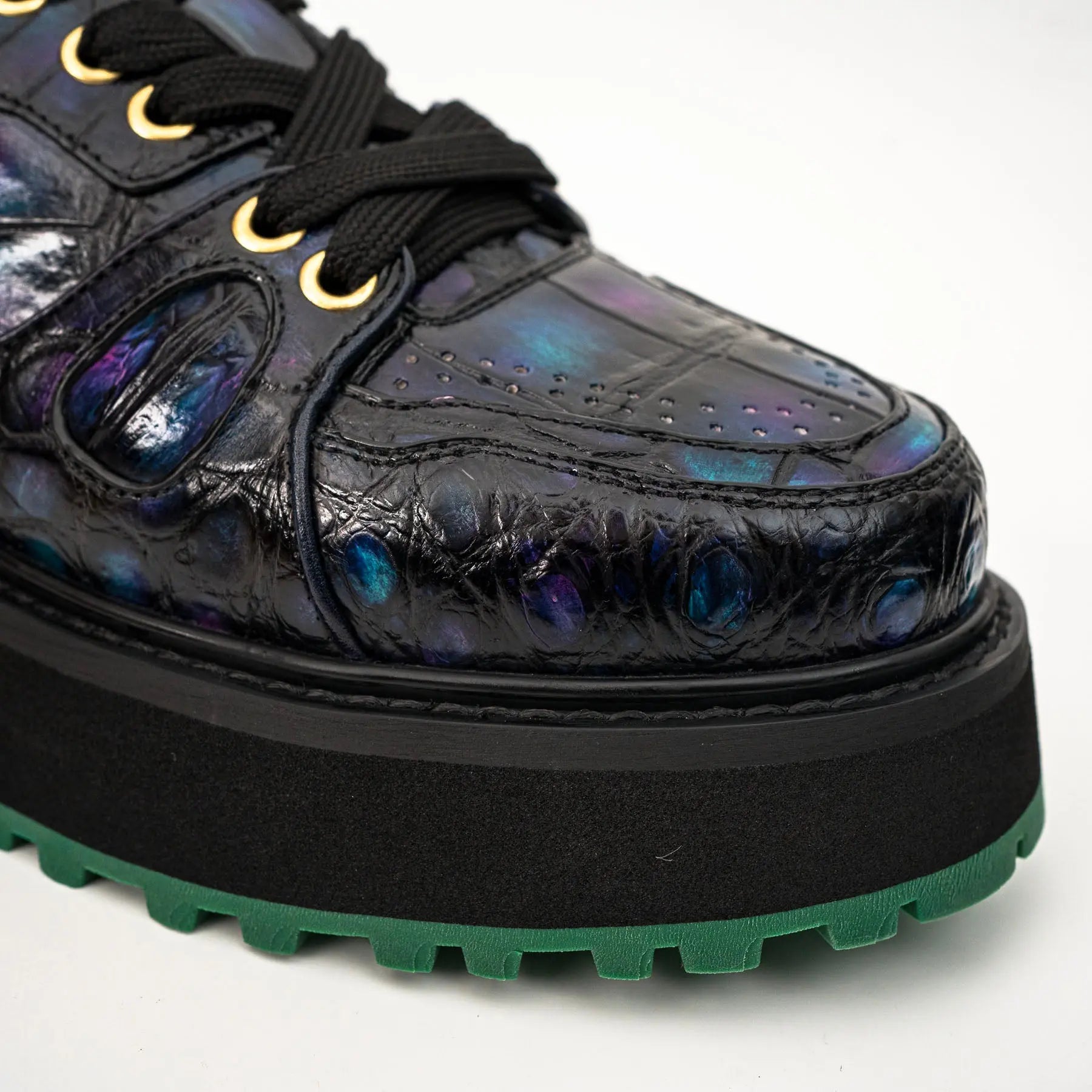Iridescent Crocodile Platform Sneaker