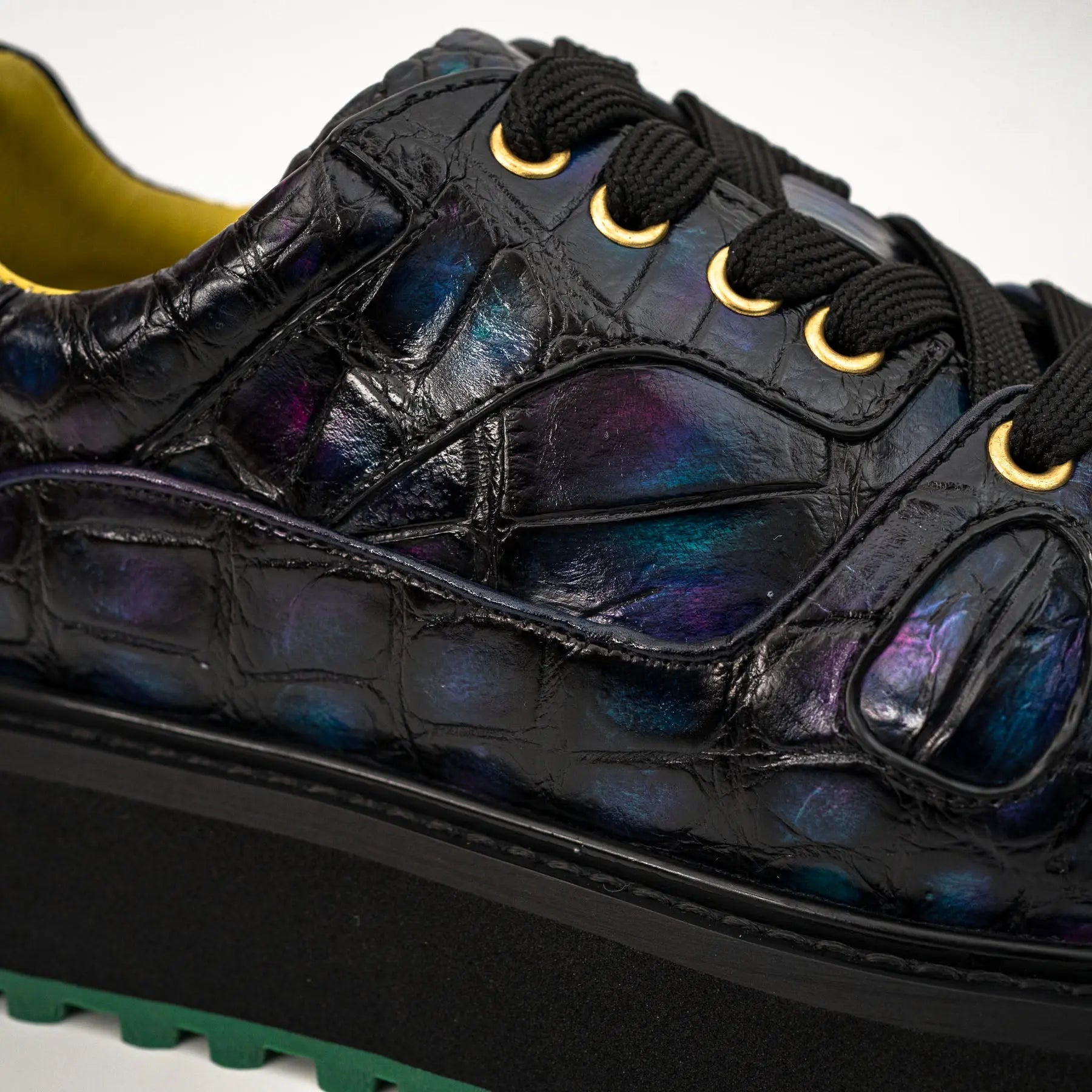 Iridescent Crocodile Platform Sneaker