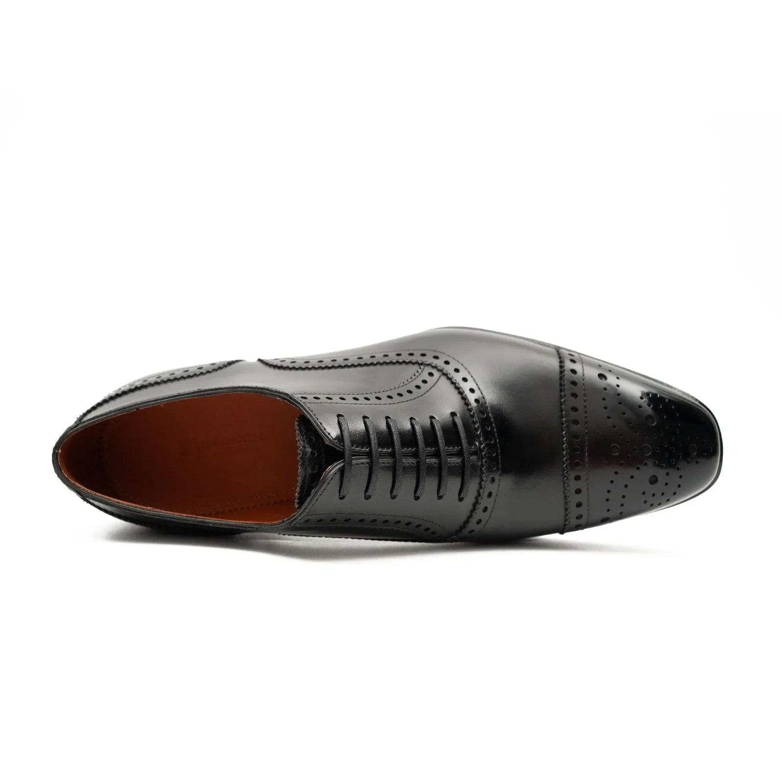 Black Medallion Cap-Toe Oxford