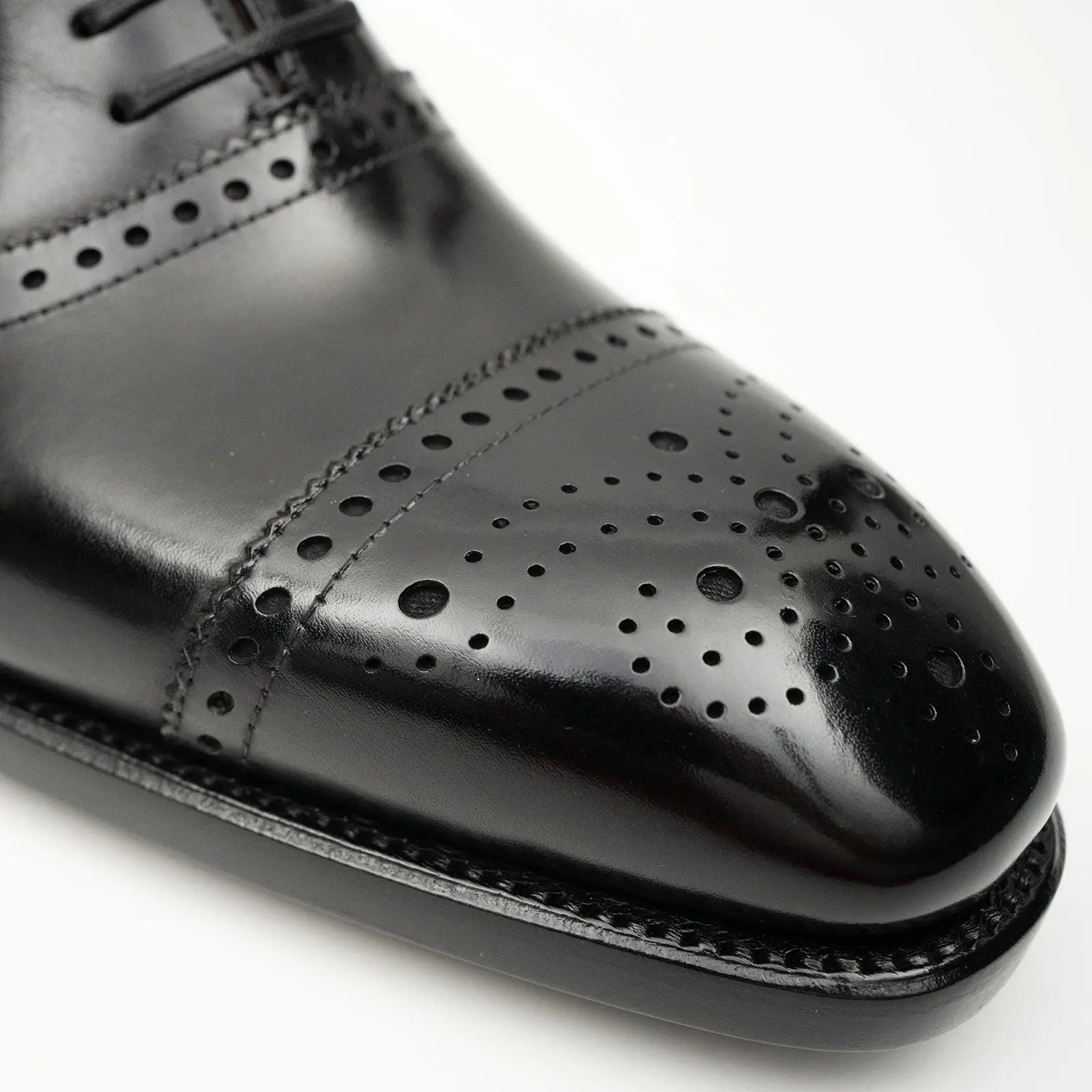 Black Medallion Cap-Toe Oxford