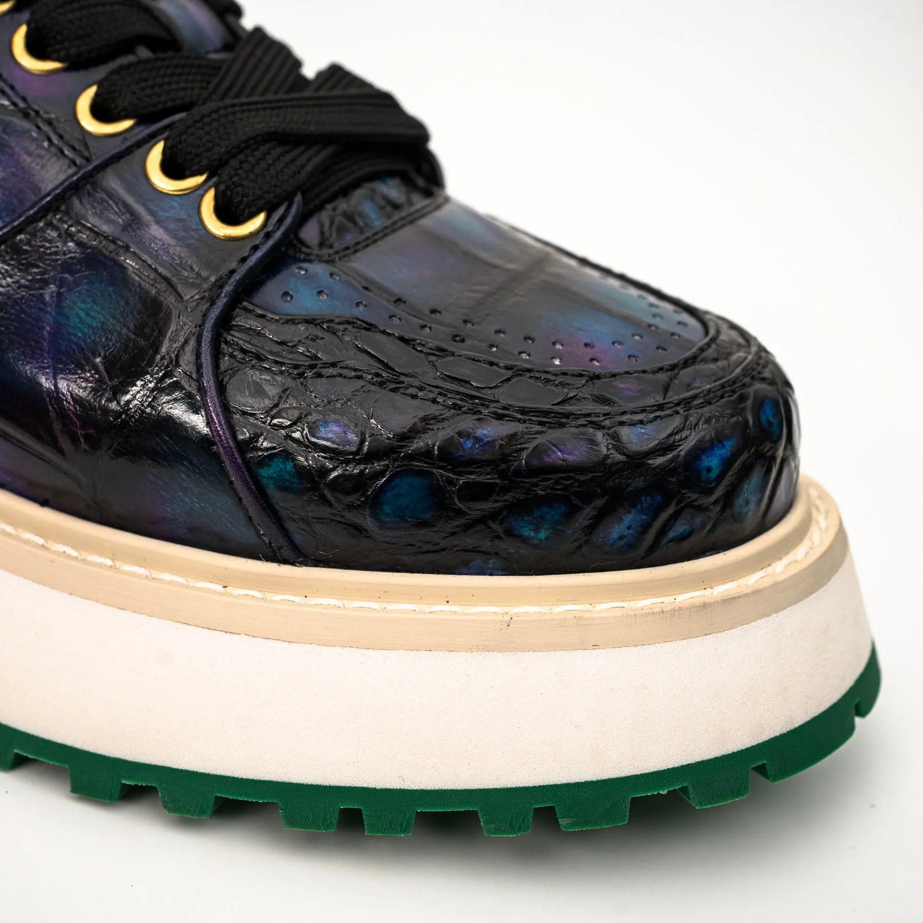 Midnight Crocodile Platform Sneaker
