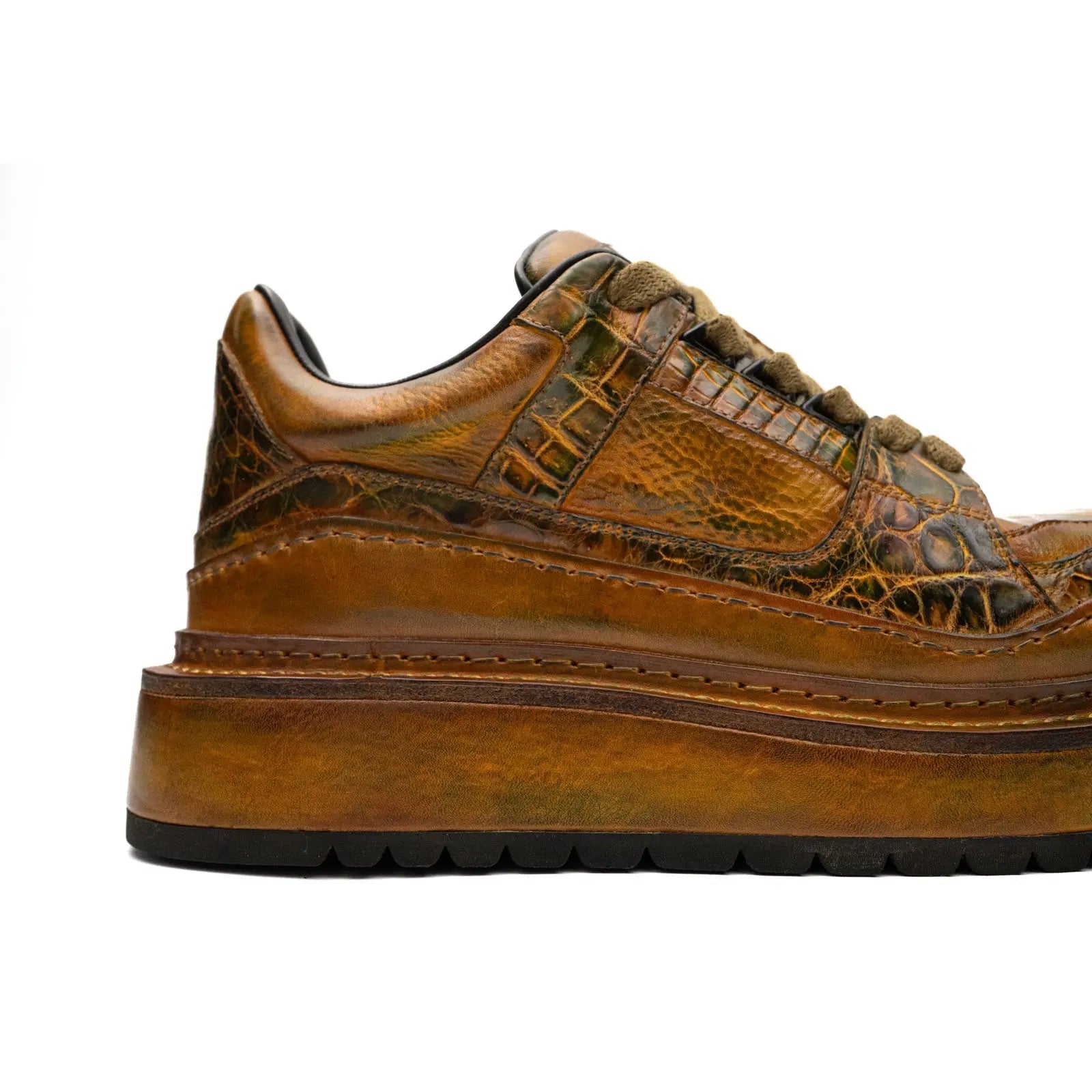Patina Ostrich Platform Sneaker
