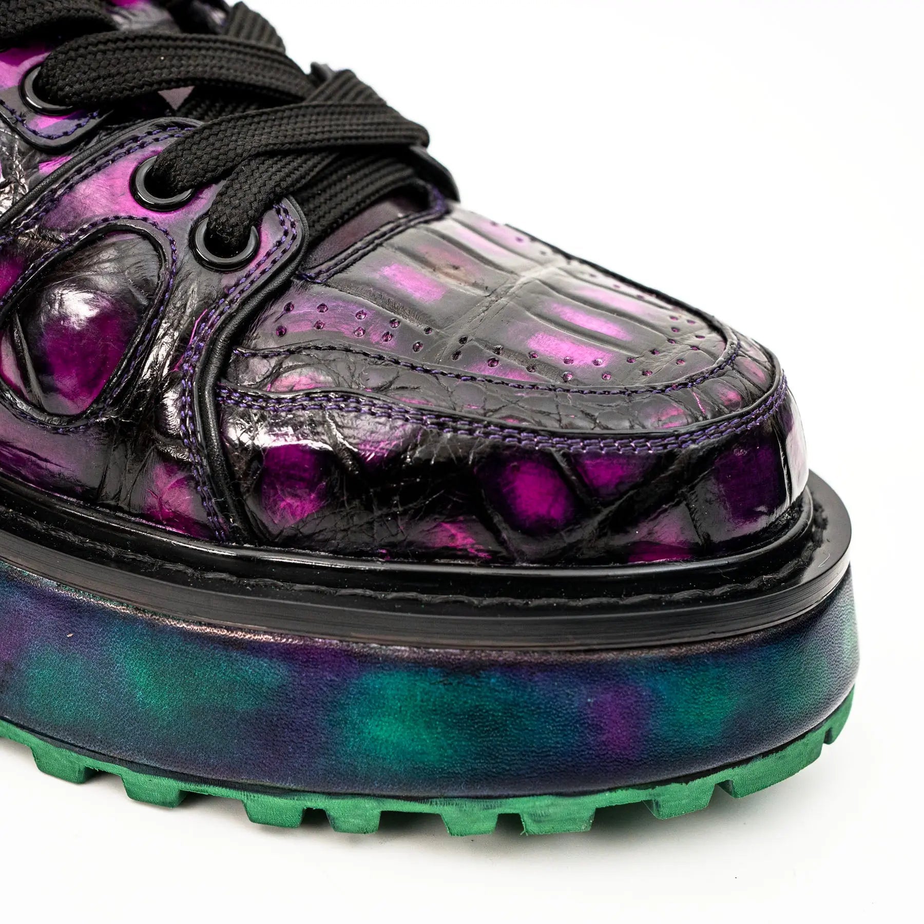 Purple Crocodile Platform Sneaker