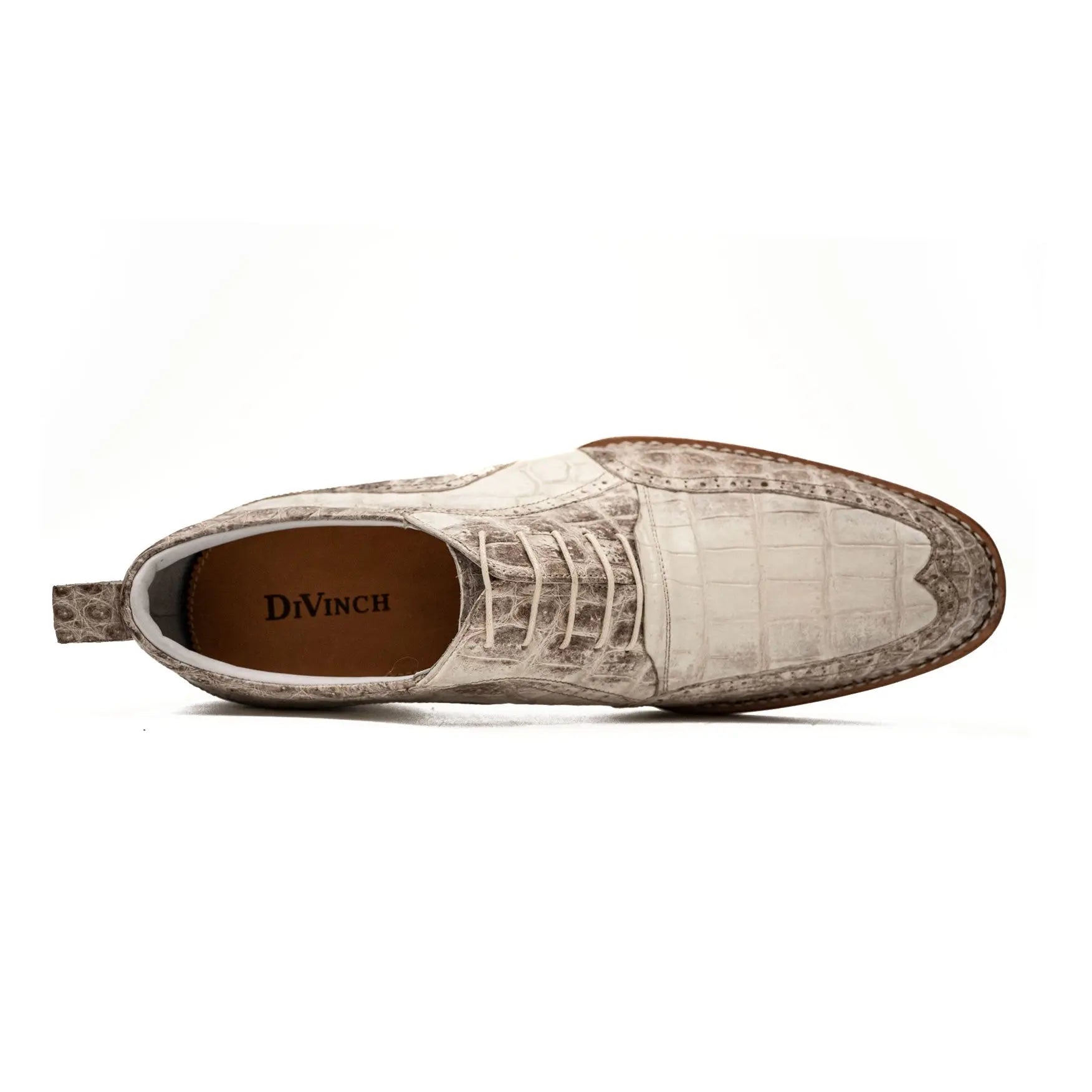 Ivory Crocodile Oxford Shoe