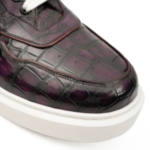 Midnight Crocodile Court Sneaker