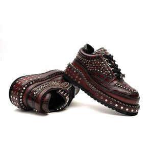 Studded Crocodile Luxury Sneaker