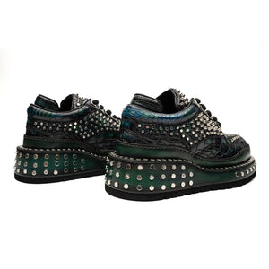 Studded Crocodile Platform Sneaker