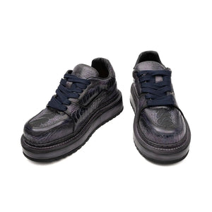 Shadow Grey Ostrich Platform Sneaker
