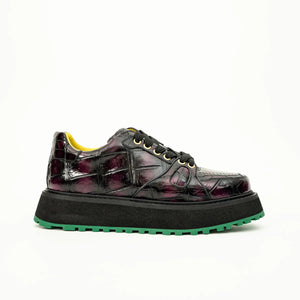 Crocodile Leather Platform Sneaker