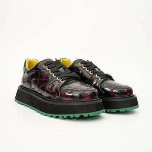 Crocodile Leather Platform Sneaker