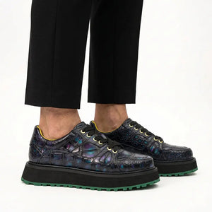 Iridescent Crocodile Platform Sneaker