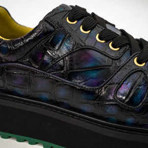 Iridescent Crocodile Platform Sneaker