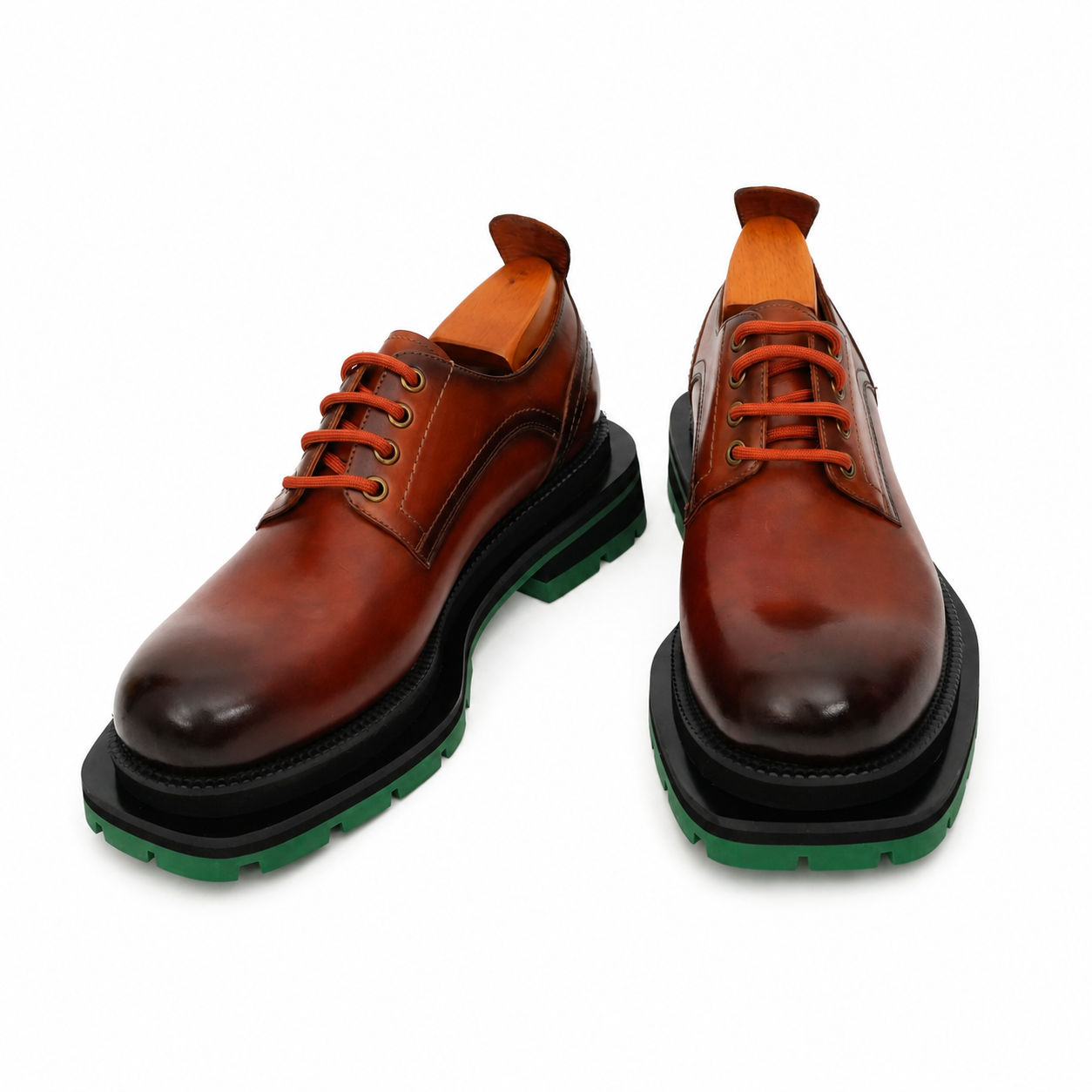 Burnished Brown Green-Sole Derby