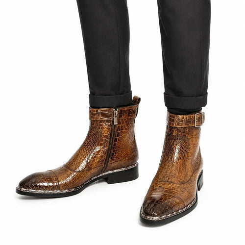 Amber Crocodile Chelsea Boot