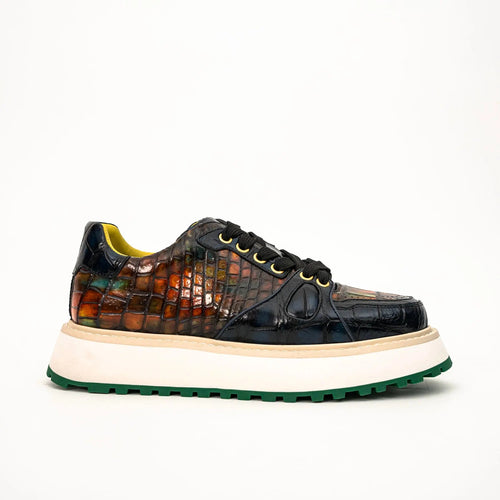 Amber Crocodile Platform Sneaker
