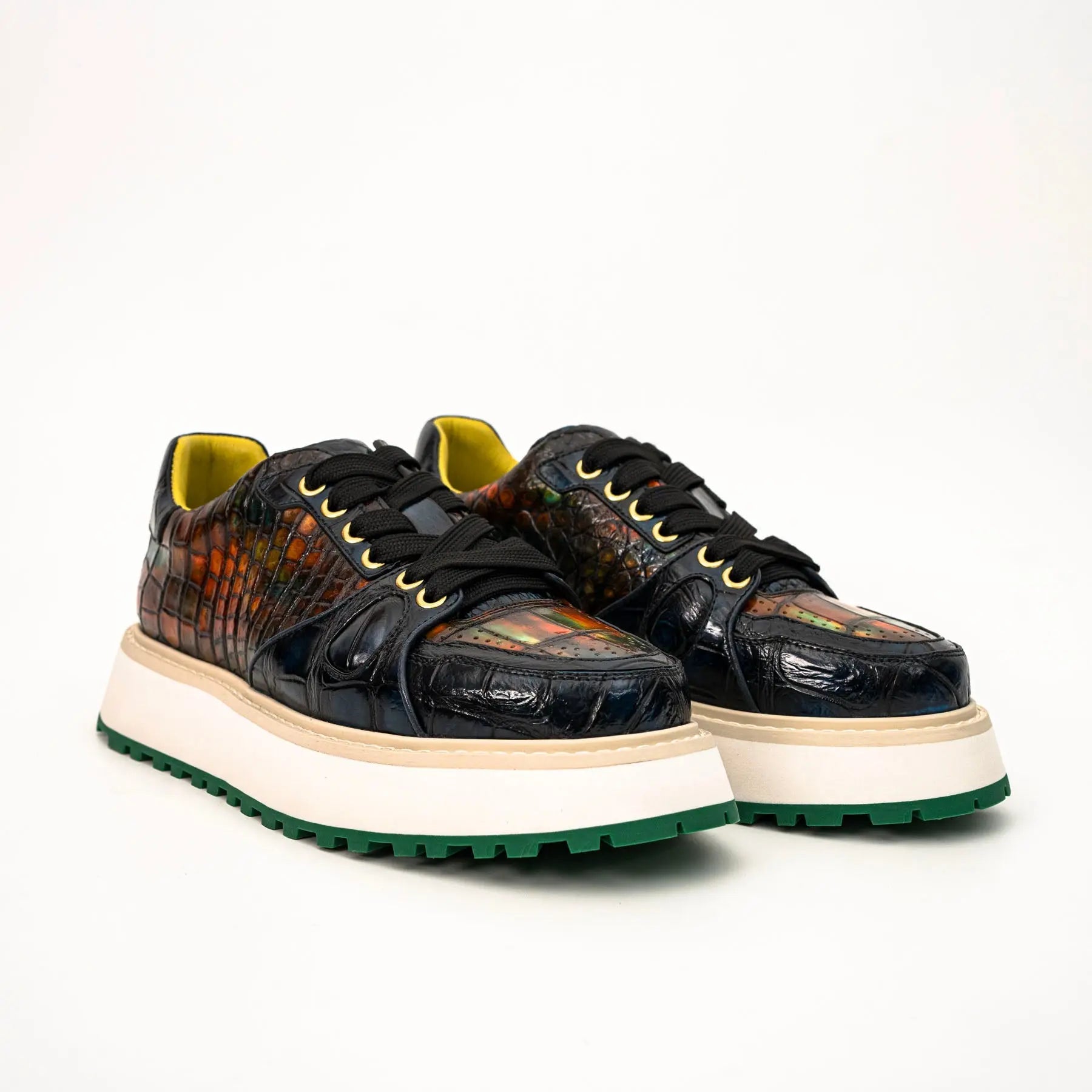 Amber Crocodile Platform Sneaker