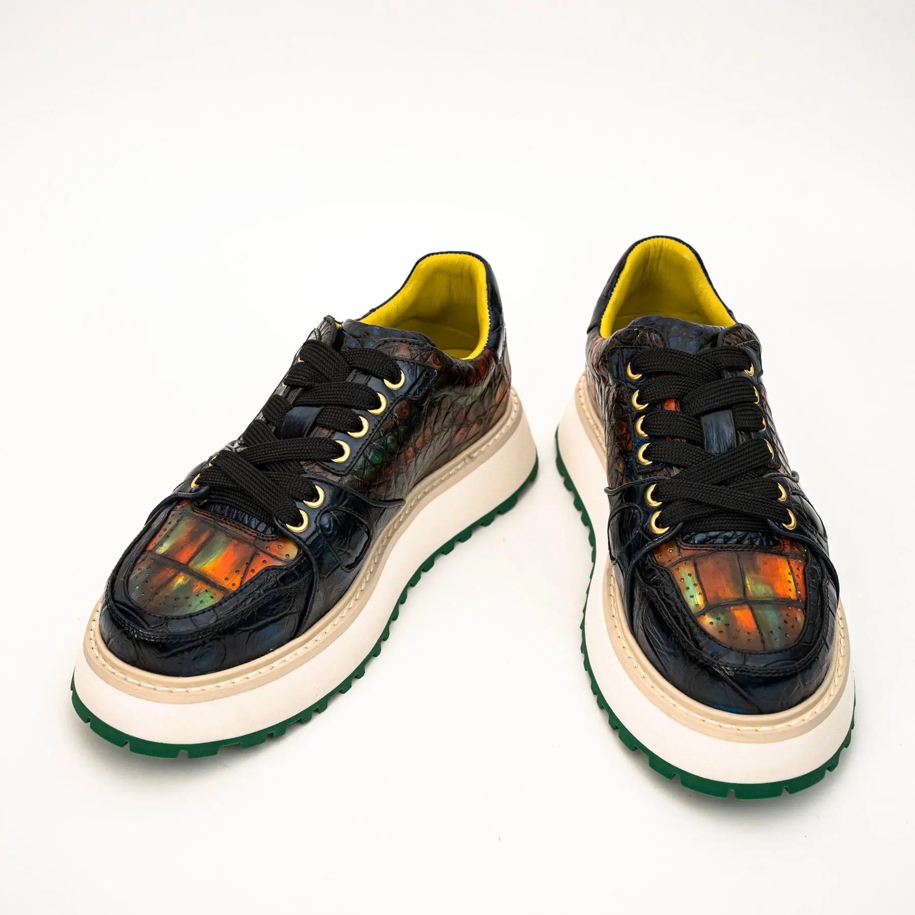 Amber Crocodile Platform Sneaker