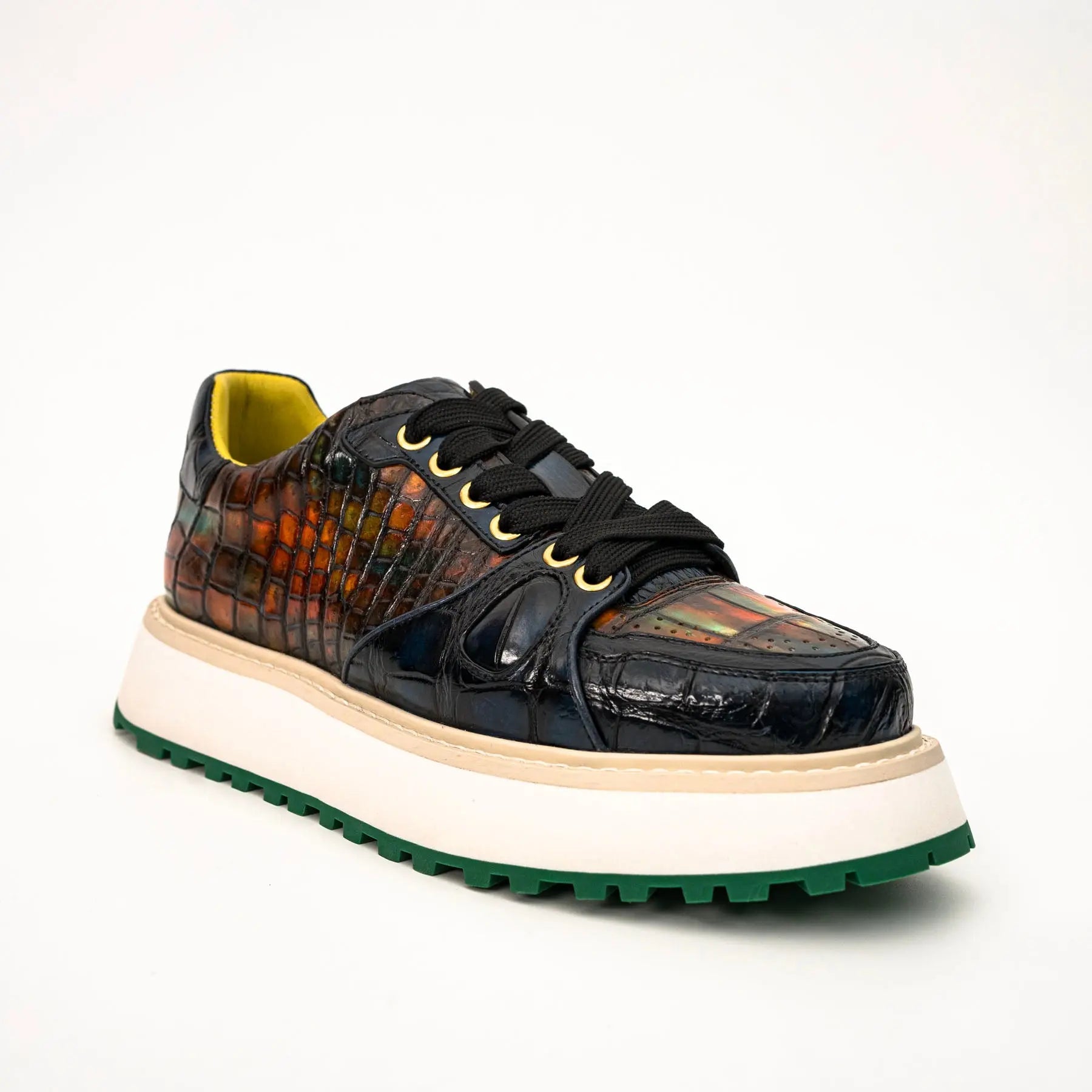 Amber Crocodile Platform Sneaker