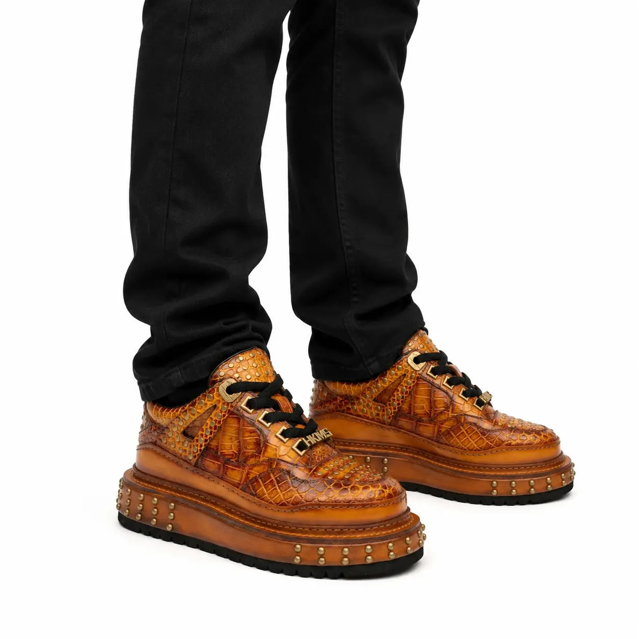 Amber Crocodile Platform Sneaker