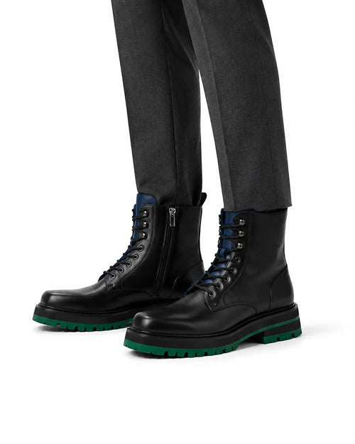 Black Blue Green Platform Boot