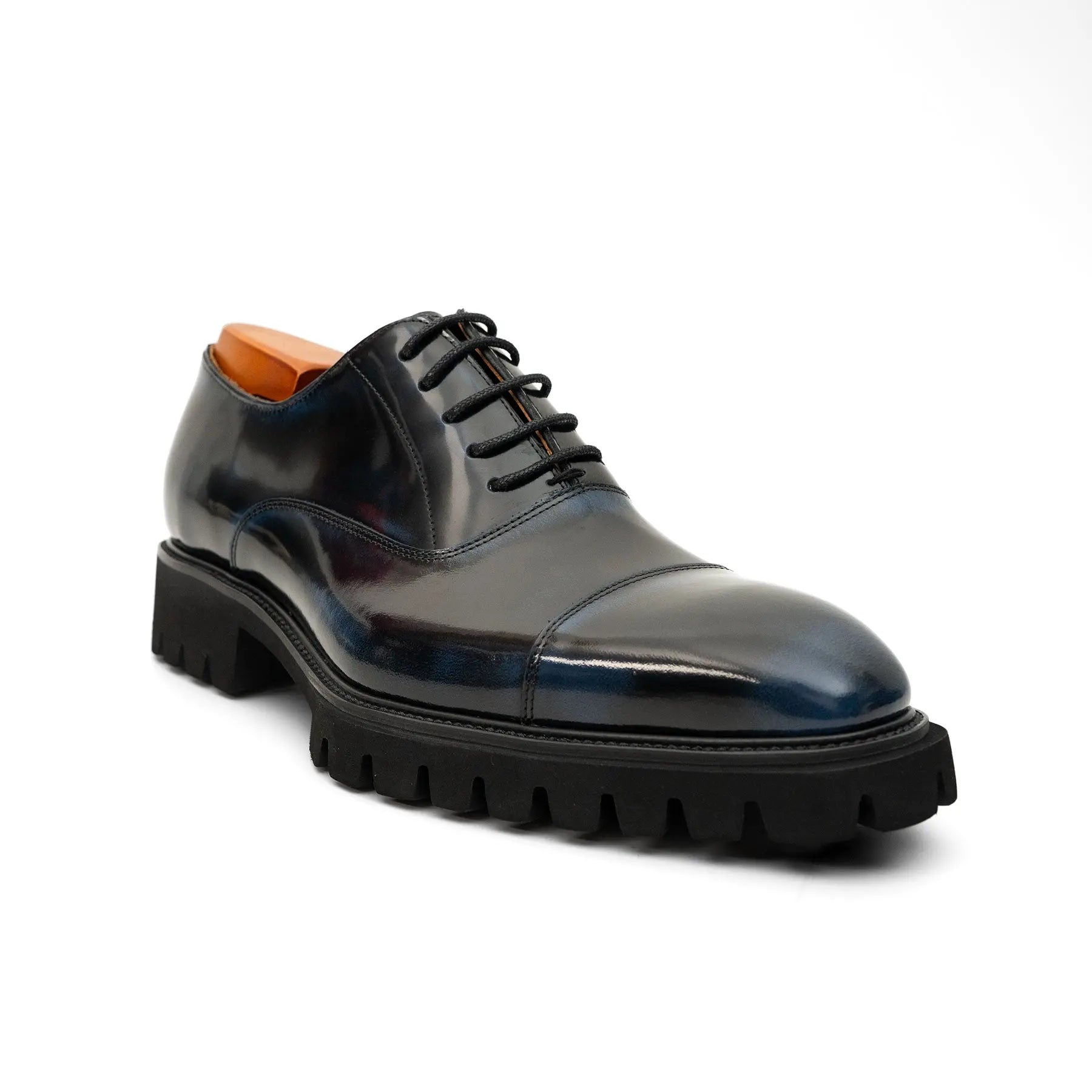 Black Blue Lug-Sole Oxford