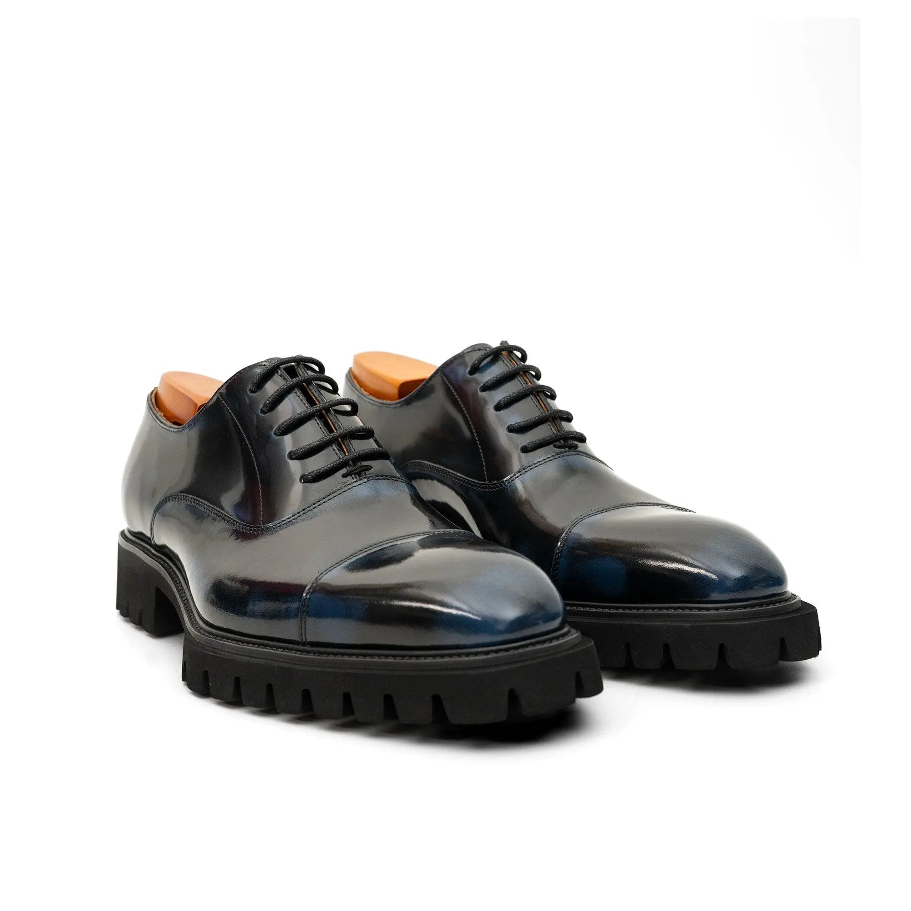 Black Blue Lug-Sole Oxford