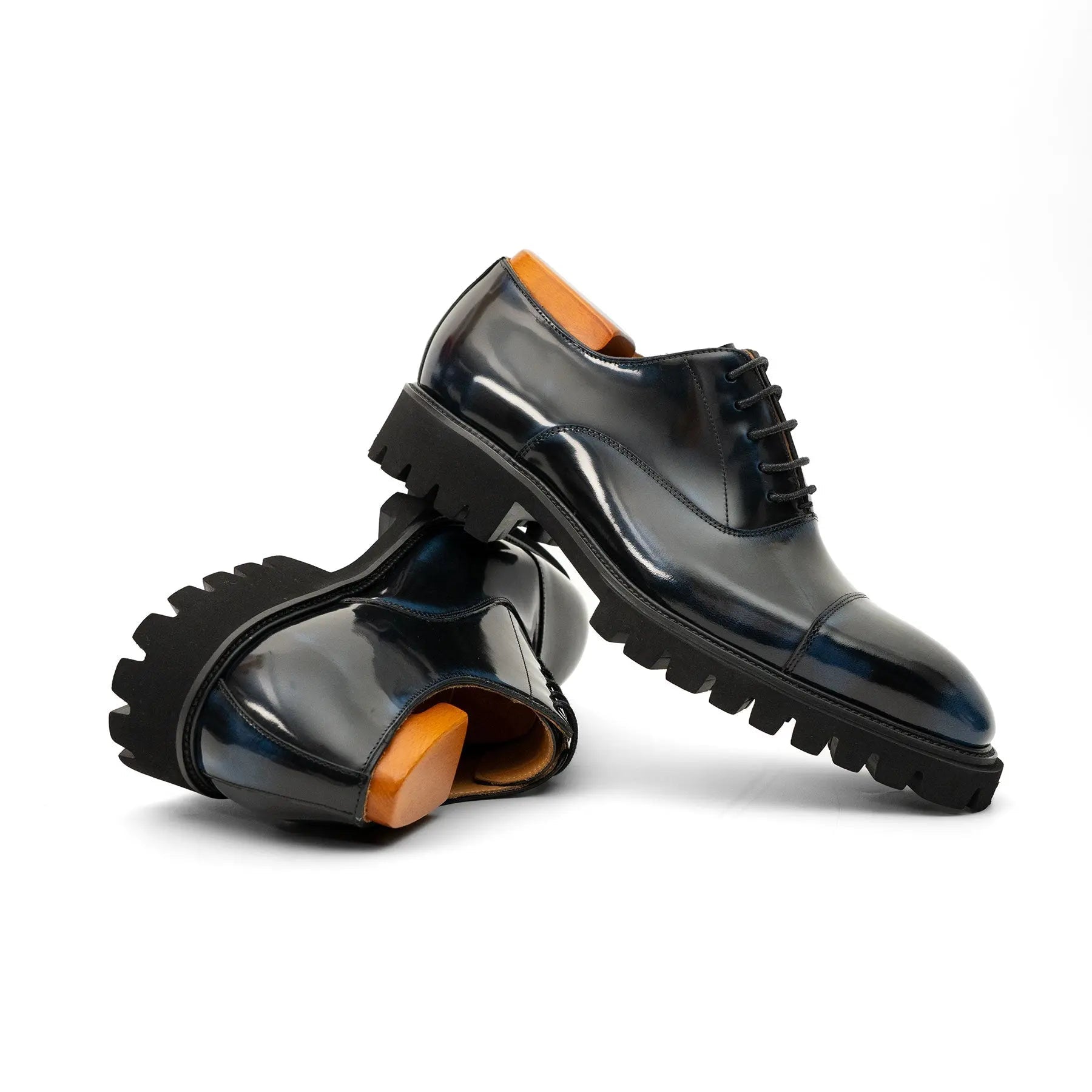 Black Blue Lug-Sole Oxford
