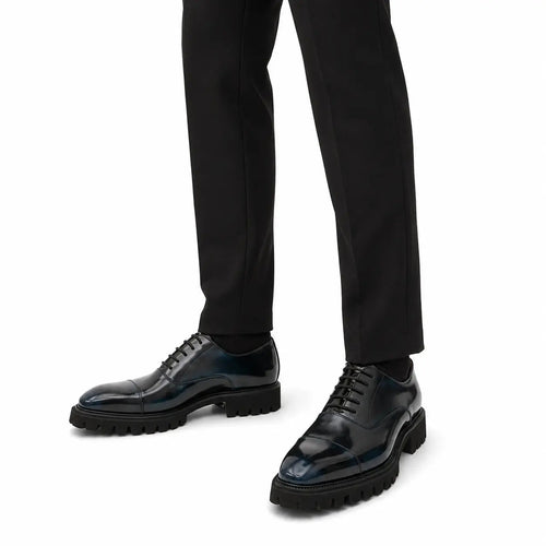Black Blue Lug-Sole Oxford