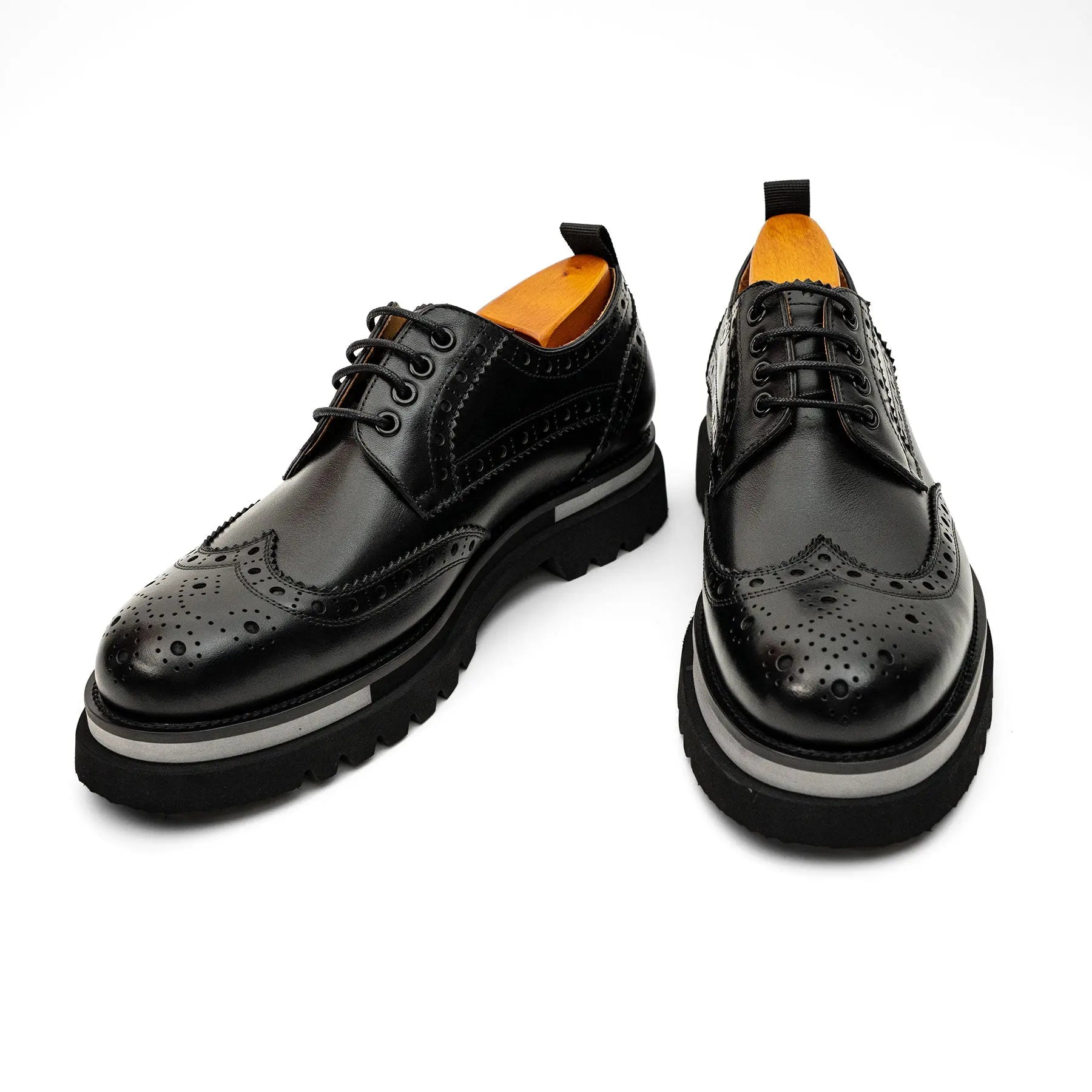 Black Brogue Lug-Sole Derby