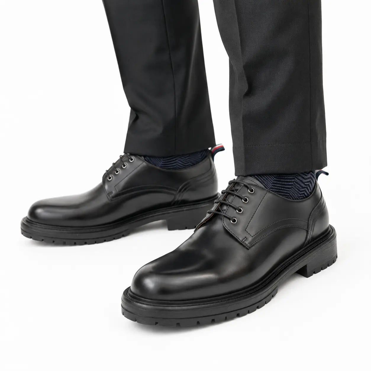 Black Calf Derby Shoes