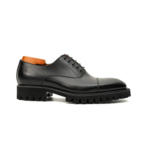 Black Calf Lug-Sole Oxford
