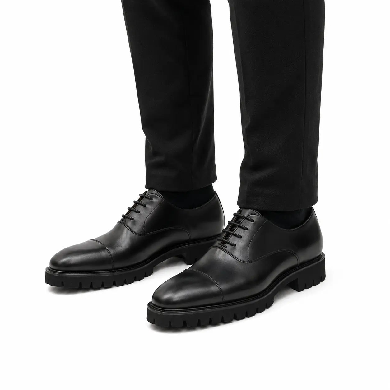 Black Calf Lug-Sole Oxford